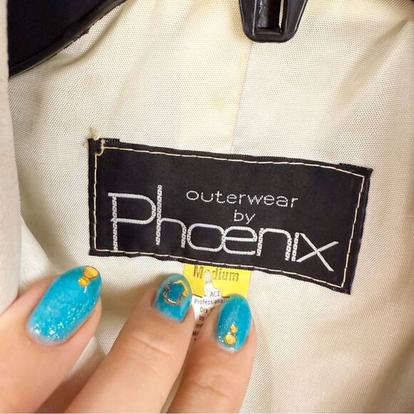 Vintage 80s White Leather Moto Jacket Coat Cropped Size Medium - Picture 8 of 12